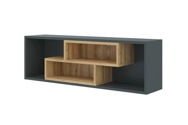 Етажерка за стена Вива М6 - Антрацит/Дъб вотан