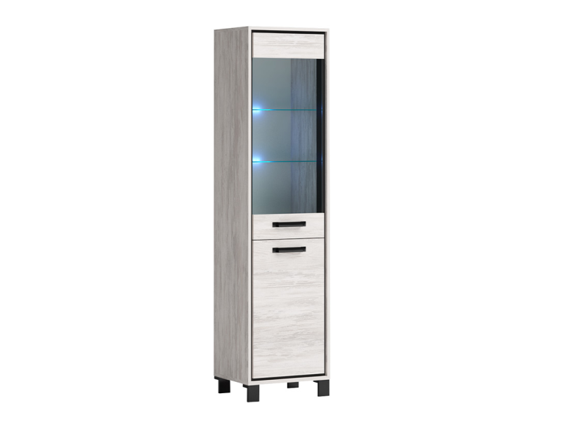 Витринен шкаф Евелин М6 с LED осветление - Скринове, шкафове и етажерки