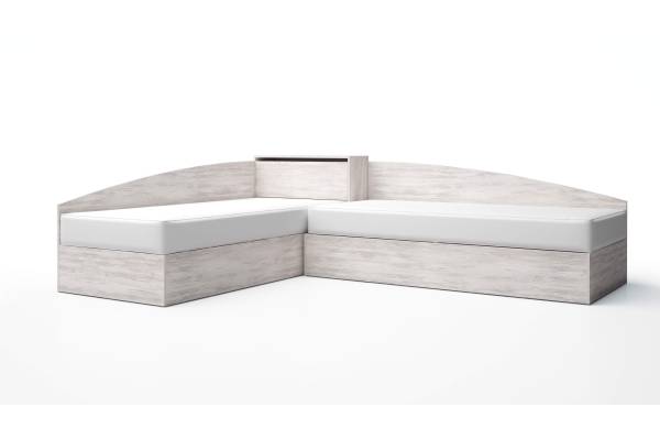 Ъглови легла Лео 107 за матраци 90/200см с повдигащ механизъм и ракла