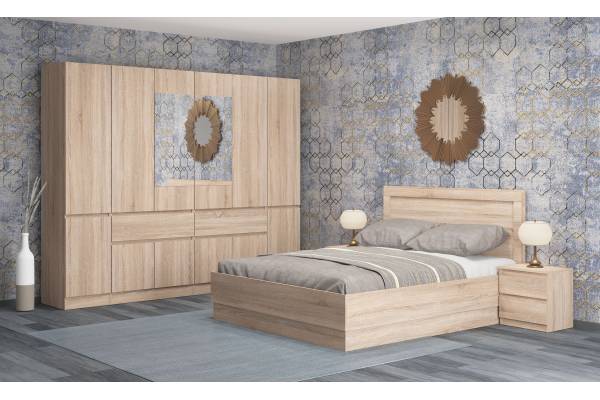 Модулно обзавеждане за спалня Лео - Дъб сонома