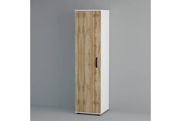 Еднокрилен гардероб Вива М1 - Бяло Гланц/Дъб Вотан
