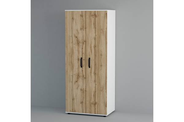 Двукрилен гардероб Вива М2 - Бяло Гланц/Дъб Вотан