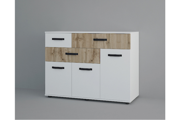 Скрин Вива М7 - Бяло Гланц/Дъб Вотан