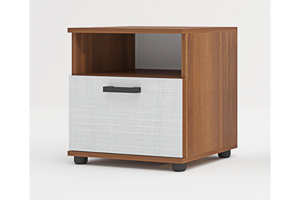 Нощно шкафче Лена М4 - Орех класик/Лино бланко