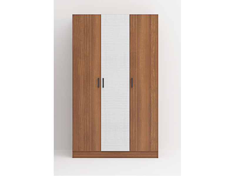 Трикрилен гардероб Лена М3 - Орех класик/Лино бланко - Трикрилни гардероби