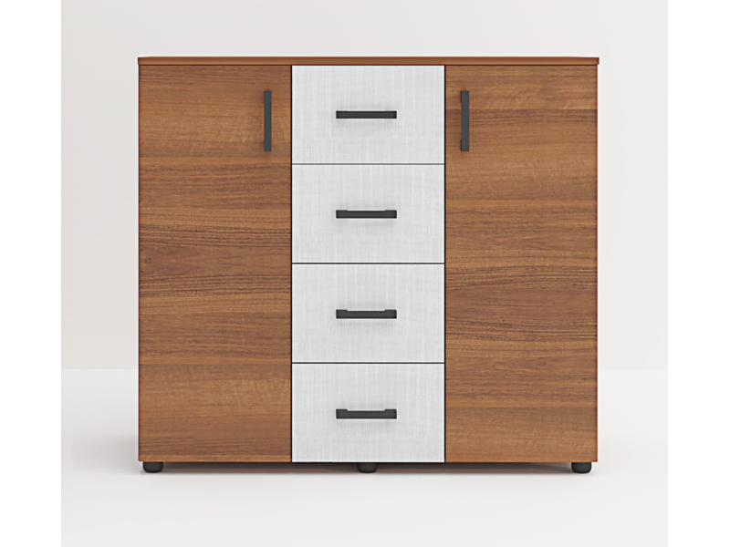 Спален комплект Лена Конфигурация 2 - Орех класик/Лино бланко - Модулна система за спалня Лена