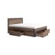 Легло Соренто с четири чекмеджета за матрак 160/200см - Браун Силвърджак/Графит - Спални