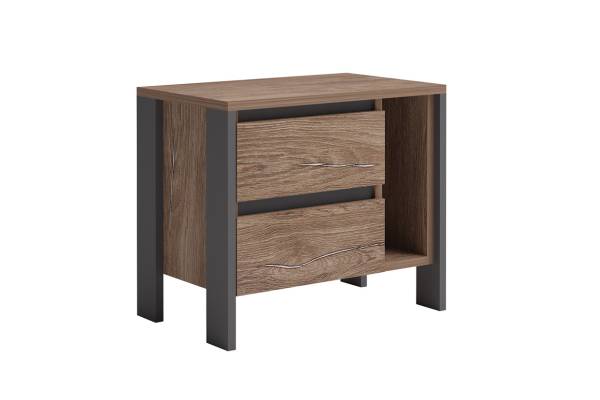 Нощно шкафче Соренто - дясно - Браун Силвърджак/Графит
