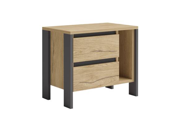 Нощно шкафче Соренто - дясно - Голд Силвърджак/Графит
