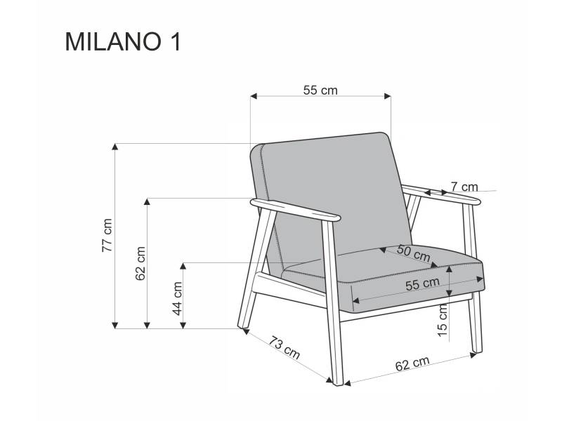 Кресло Milano 1S - Топ Цени | Мебели Онлайн Orhideamebel.com