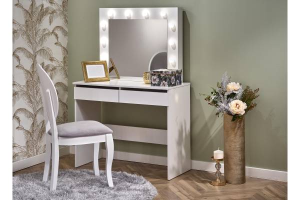 Тоалетка Hollywood - бял цвят