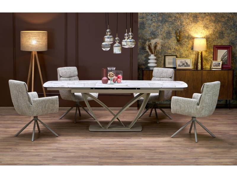 Разтегателна трапезна маса Benjamin - Бежов/Кашмир - Трапезни маси