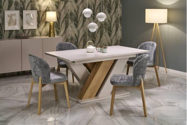 Разтегателна трапезна маса Brandon - Кашмир/Дъб кремона