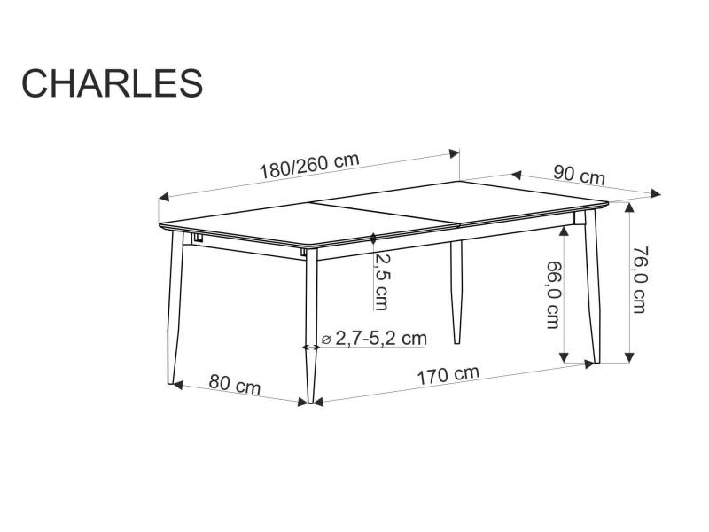 Разтегателна трапезна маса Charles - Трапезни маси