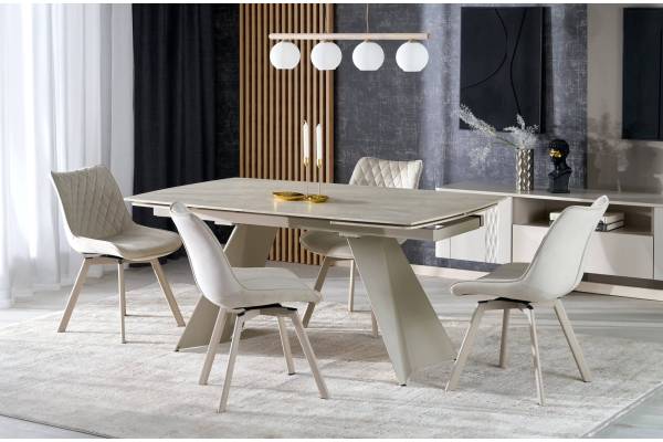 Разтегателна трапезна маса Armani - Травертин/Кашмир