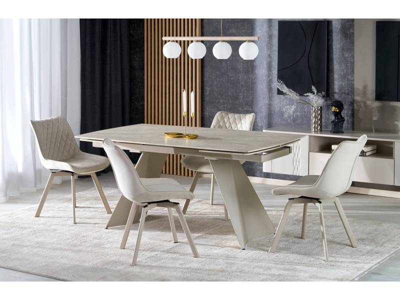 Разтегателна трапезна маса Armani - Травертин/Кашмир - Трапезни маси