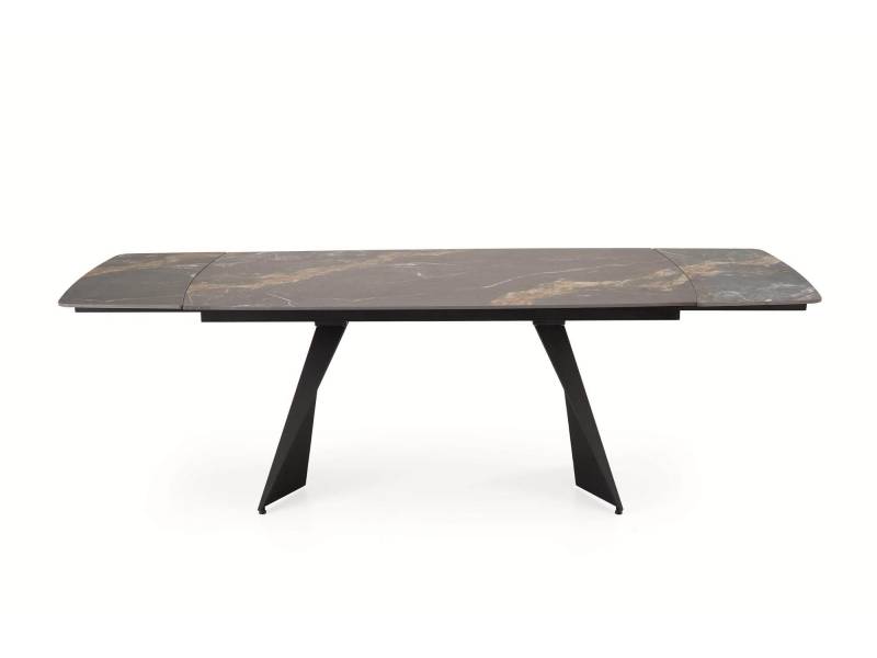 Разтегателна трапезна маса Armani - Черен мрамор/Черно - Трапезни маси
