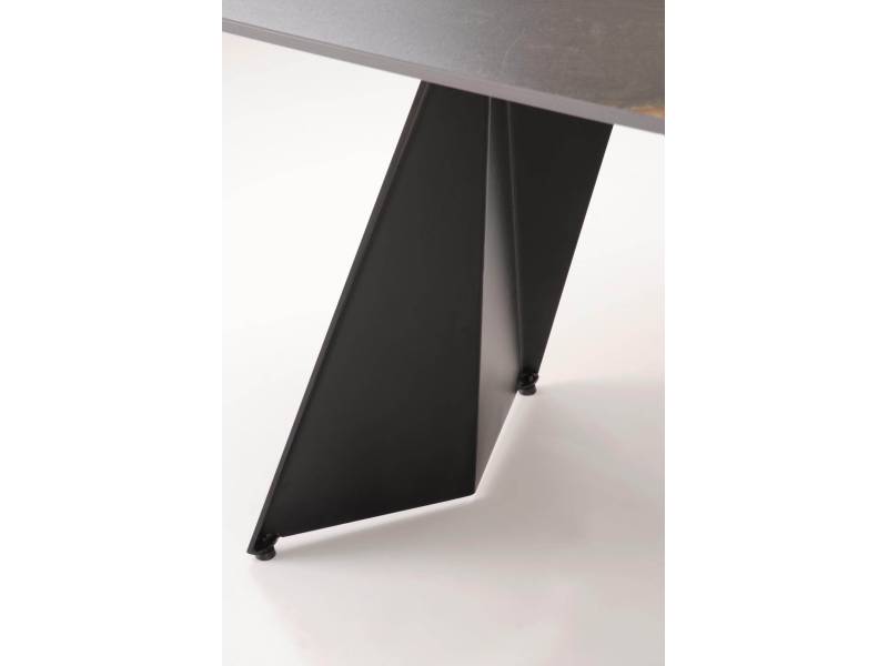 Разтегателна трапезна маса Armani - Черен мрамор/Черно - Трапезни маси
