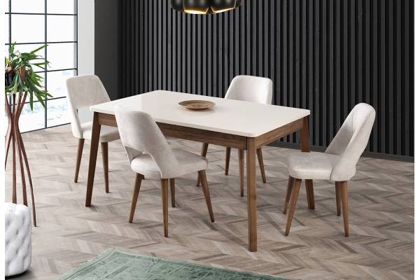 Комплект разтегателна трапезна маса Ekol 532 + столове Mine 093