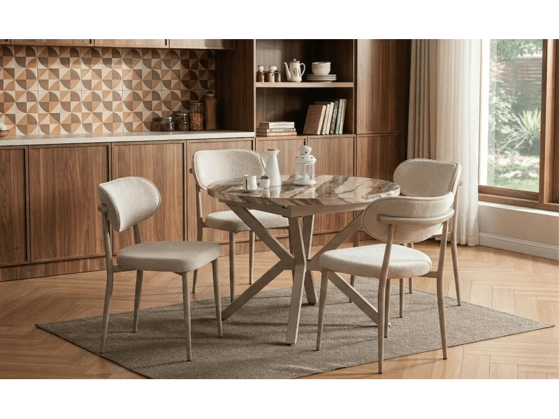 Кръгла разтегателна трапезна маса Rokka - Трапезни маси