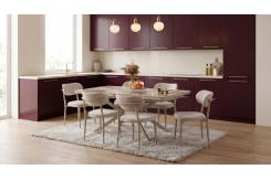 Комплект маса Tower /Плот-Gaia, Основа-Крем/  + 4 бр. трапезни столове Polo /Дамаска-Бежова, Основа-Крем/