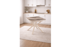 Разтегателна трапезна маса Tower - Плот: Gaia/ Основа: Крем