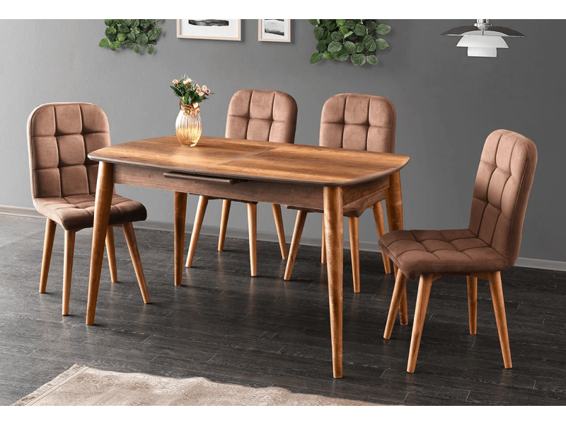 Комплект маса Retro RM-1191 + 4 бр. трапезни столове Retro RR-700 D-05 - Комплект маса със столове