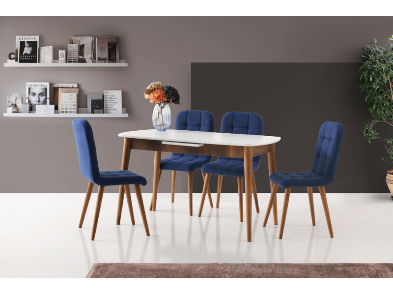 Комплект маса Retro RM-1195 + 4 бр. трапезни столове Retro RR-704 - Комплект маса със столове