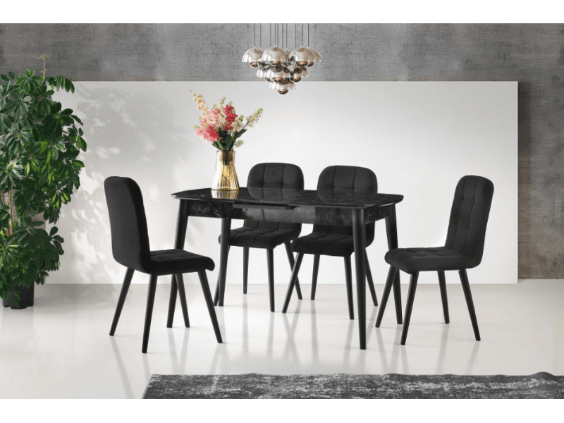 Комплект маса Retro RM-1194 + 4 бр. трапезни столове Retro RR-725 - Комплект маса със столове