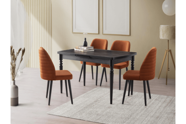 Комплект маса Venedik VN-3061 + 4 бр. трапезни столове Tutku TT-310