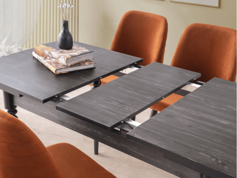 Комплект маса Venedik VN-3061 + 4 бр. трапезни столове Tutku TT-310 - Комплект маса със столове