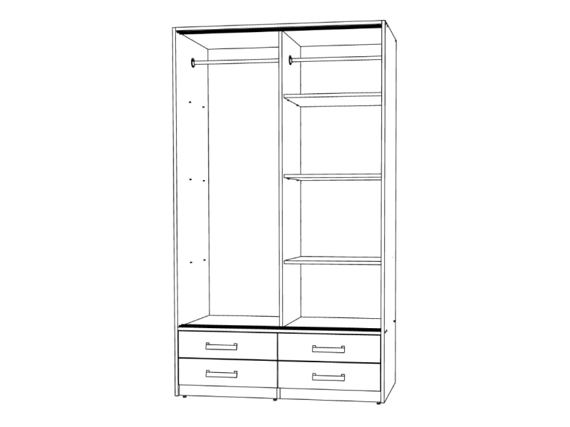 Двукрилен гардероб Zevs - Гардероби с плъзгащи врати