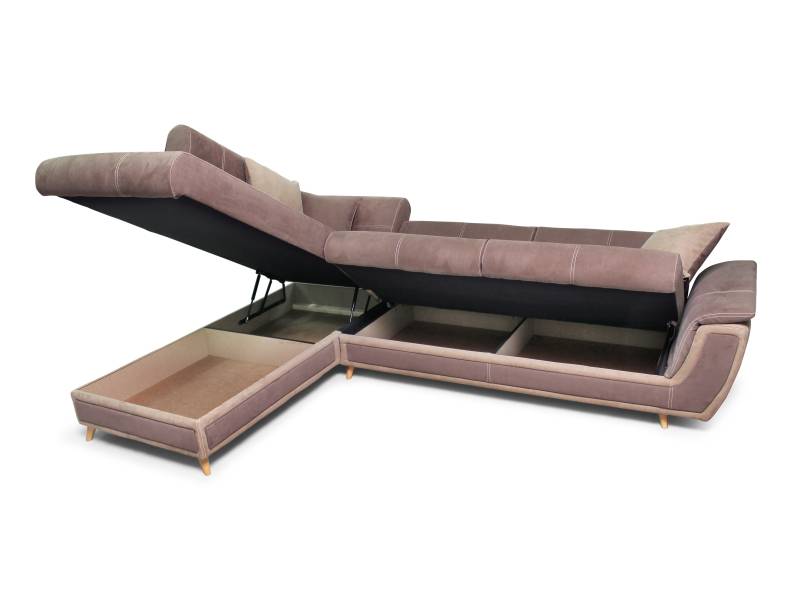 Ъглов диван Калифорния с буков крак и покет пружини - Ъглови дивани