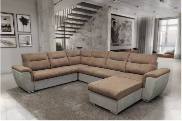 Ъглов П-образен диван от модулна система Вашингтон