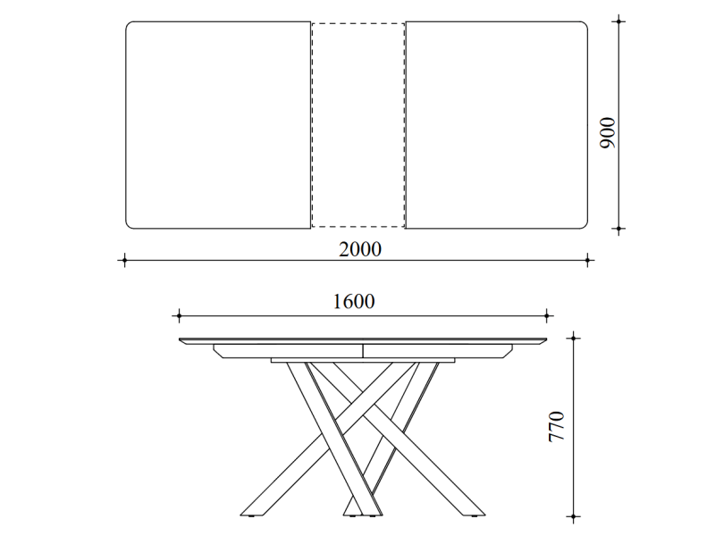 Разтегателна трапезна маса X-160 XL - Трапезни маси