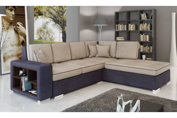 Ъглов диван Сена с функция сън и ракла