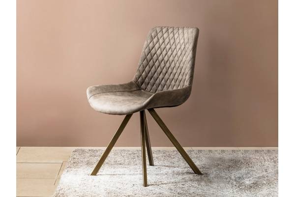 Трапезен стол Tokyo - Таупе/Черно злато