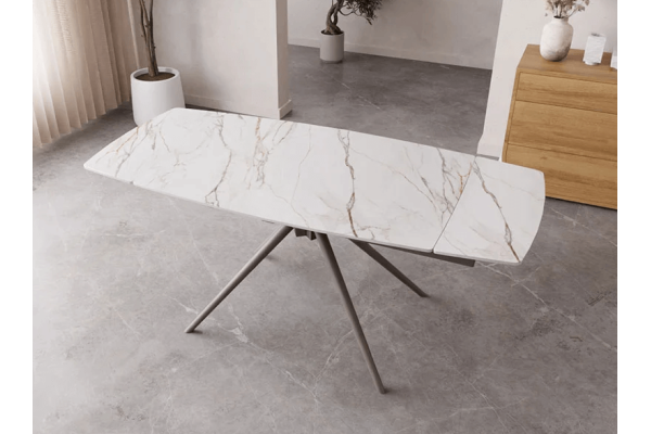 Разтегателна трапезна маса Allegro - Мрамор/Капучино