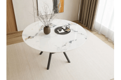 Кръгла разтегателна трапезна маса Magic - Мрамор/Антрацит