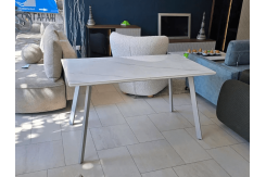 Разтегателна трапезна маса Nancy керамика с бежова основа