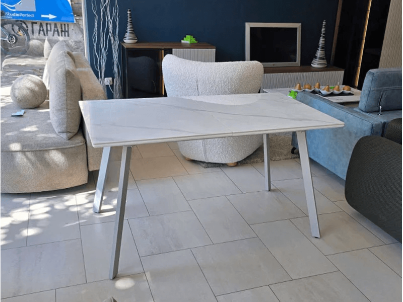 Разтегателна трапезна маса Nancy керамика с бежова основа - Трапезни маси