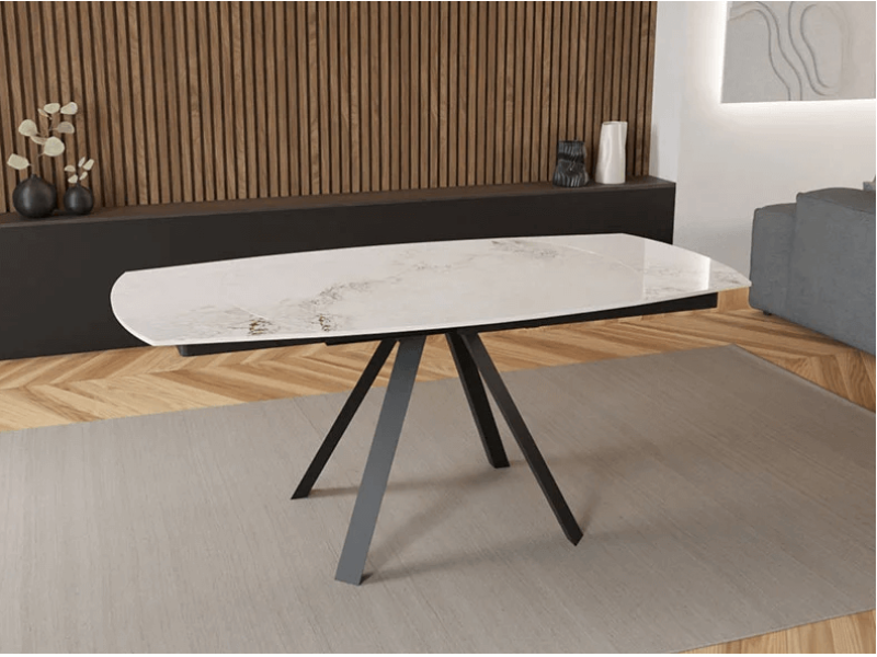 Разтегателна трапезна маса Penelope - Мрамор/Антрацит - Трапезни маси