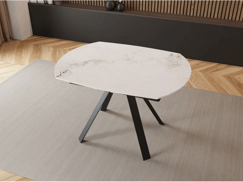 Разтегателна трапезна маса Penelope - Мрамор/Антрацит - Трапезни маси