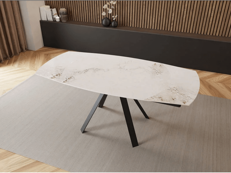 Разтегателна трапезна маса Penelope - Мрамор/Антрацит - Трапезни маси