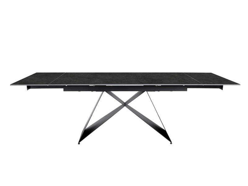 Разтегателна трапезна маса Verona - Сив гранит/Черно - Трапезни маси