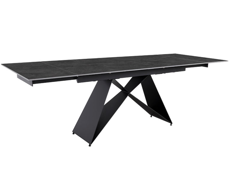 Разтегателна трапезна маса Verona - Сив гранит/Черно - Трапезни маси