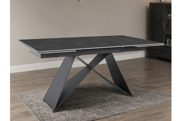 Разтегателна трапезна маса Verona - Сив гранит/Черно