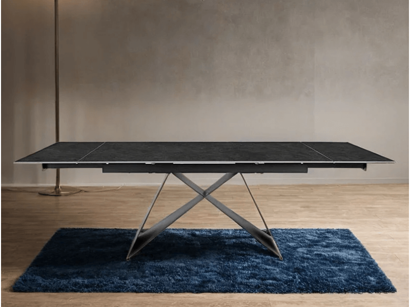 Разтегателна трапезна маса Verona - Сив гранит/Черно - Трапезни маси