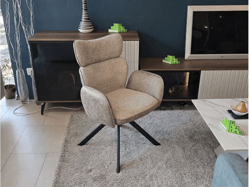 Трапезен стол с подлакътници Apollo - кафяв - Трапезни столове