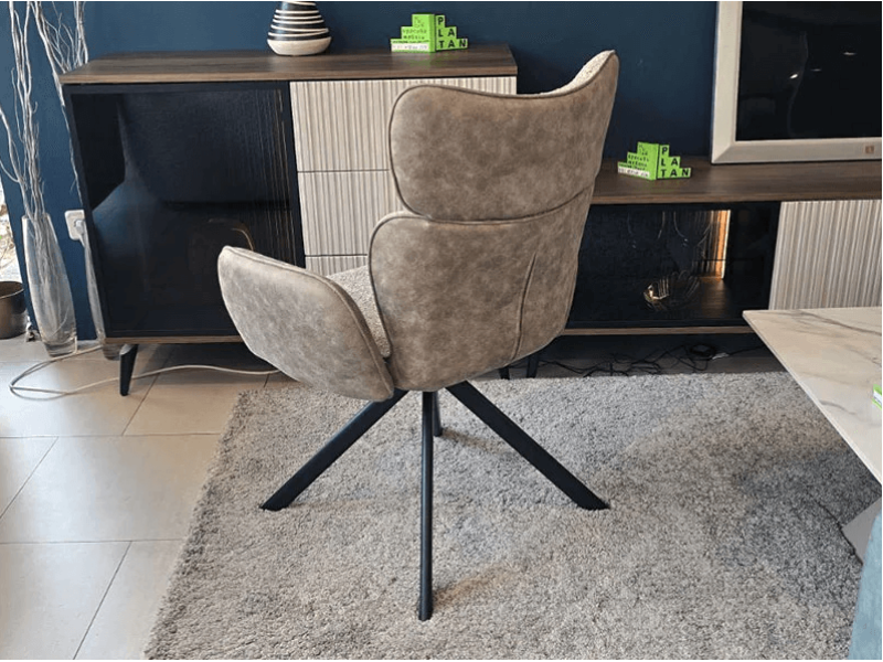 Трапезен стол с подлакътници Apollo - кафяв - Трапезни столове